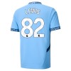 Maillot de Supporter Manchester City Rico Lewis 82 Domicile 2024-25 Pour Homme